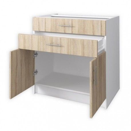 Obi Meuble Bas De Cuisine 80 Cm Decor Chene Clair