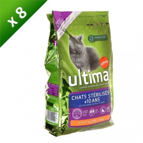 Ultima Croquettes Chat Sterilise 10 Ans 1 5kg X8