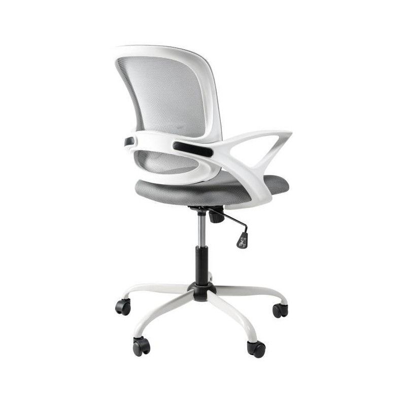 Oxy Fauteuil De Bureau Tissu Gris Clair Et Blanc Contemporain L 65 X P 70 Cm