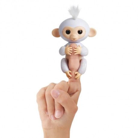 Fingerlings Bebe Singe Ouistiti Paillete Blanc