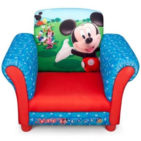 Mickey Fauteuil Chesterfield Enfant Bleu Et Rouge