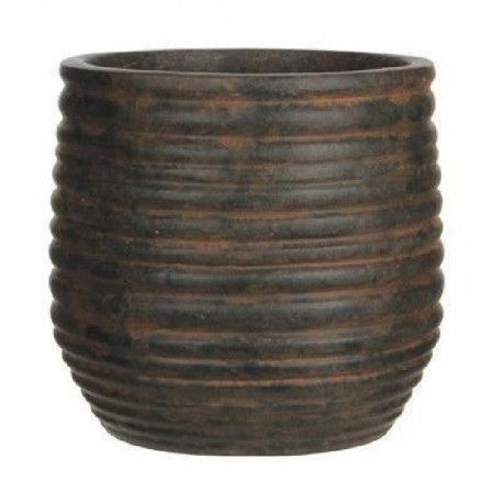 Mica Cache Pot Rond Interieur Magnus Marron Fonce