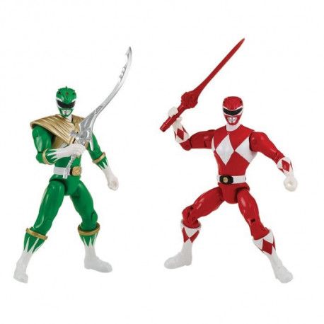 Power Rangers Ranger Rouge Vs Vert Pack De 2 Figurines