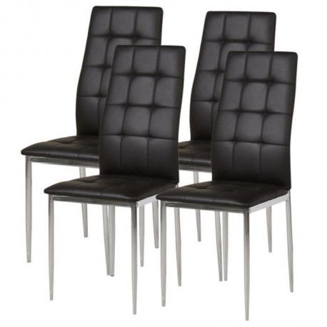 Deborah Lot De 4 Chaises De Salle A Manger Pieds Metal