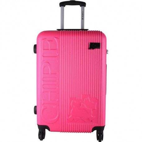 Chipie Valise Trolley Rigide Abs 4 Roues 75cm Rose