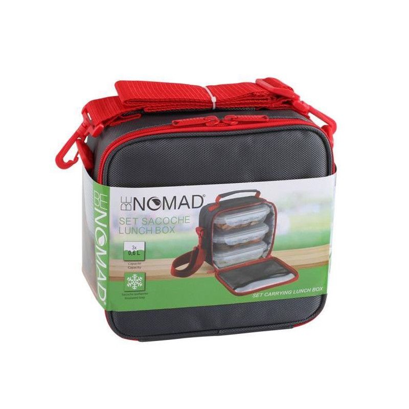 BE NOMAD SEP122R Set Sacoche Lunch box - Rouge