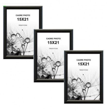 Trio Lot De 3 Cadres Photos 15x21 Cm Noir Mat